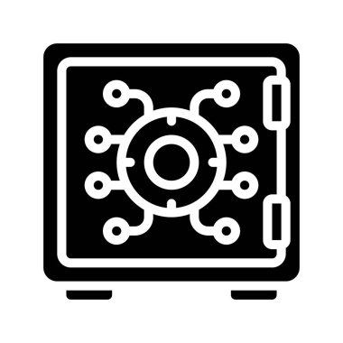 Siber Para Güvenli simgesi, vektör illüstrasyonu