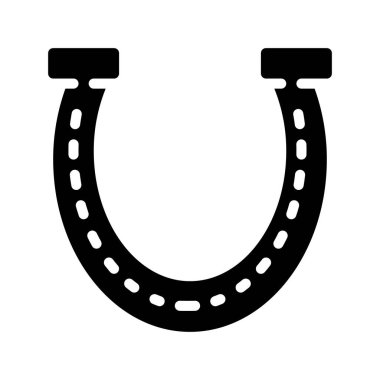 Şanslı At Nalı web simgesi düz tasarım, vektör illüstrasyonu