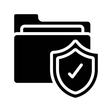 Klasör koruma simgesi, vektör çizim 