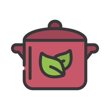 Sağlıklı Pişirme yassı simgesi, vektör illüstrasyonu 