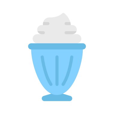 Dondurma düz simgesi, vektör illüstrasyonu