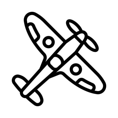 Spitfire Uçak vektör çizimi tasarımı