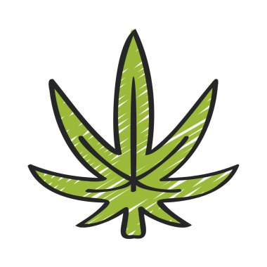 Kenevir yaprağı simgesi, vektör illüstrasyonu basit tasarım