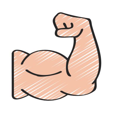 Kuvvet Geliştirme düz simgesi, vektör illüstrasyonu 