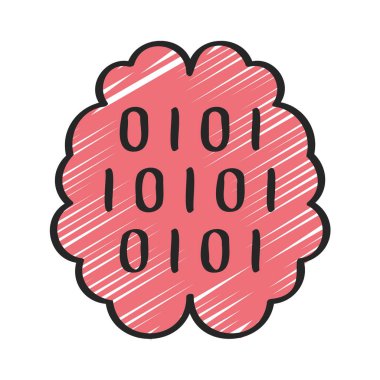 Beyin simgesi, vektör illüstrasyonu basit tasarım