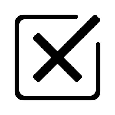 Kutuyu Çapraz Aç düz simgesi, vektör illüstrasyonu 