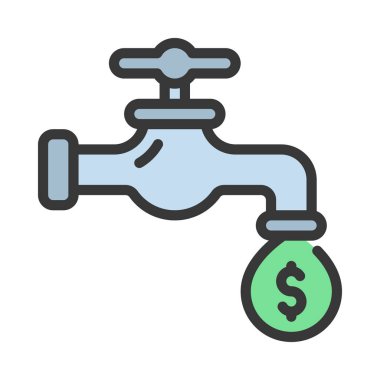 Para Tap simgesi, vektör illüstrasyonu