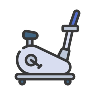 Egzersiz bisikleti düz simgesi, vektör çizim 