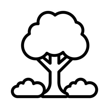 ağaç ince çizgi vektör simgesi