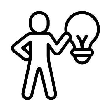 Fikir Kişi web simgesi vektör illüstrasyonu