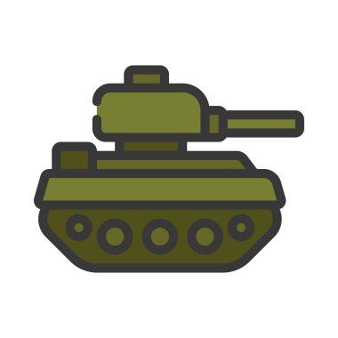 Tank web simgesi, vektör illüstrasyonu   