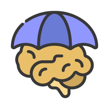 Zihinsel Sigorta Web simgesi vektör illüstrasyonu