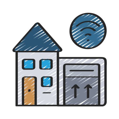 Otomatik Garaj Açıcı düz simgesi, vektör illüstrasyonu 