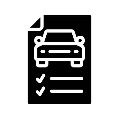 Araç Kontrol Listesi Belge simgesi, vektör illüstrasyonu 