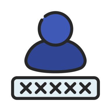 Kullanıcı Parolası Web simgesi vektör çizimi