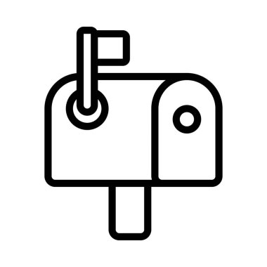 Kapatılan Posta Kutusu düz simgesi, vektör illüstrasyonu 