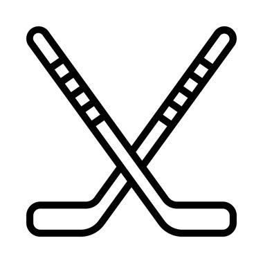 Hocky Sticks düz simgesi, vektör illüstrasyonu 