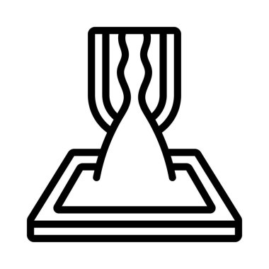 Dökülen çimento düz simgesi, vektör illüstrasyonu 