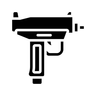 Mini Uzi düz simgesi, vektör illüstrasyonu 