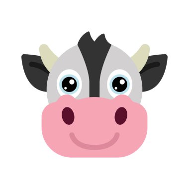 şirin çizgi film inek vektör çizimi