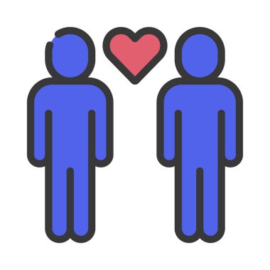 Aşk web simgesi vektör illüstrasyonunda