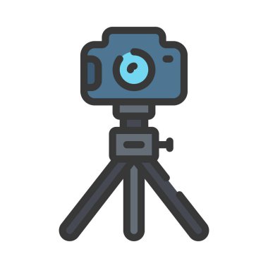 Kamera Tripod web simgesi vektör resimlemesinde