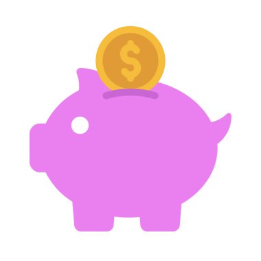 Para Tasarruf simgesi, vektör illüstrasyonu