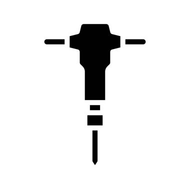 Jackhammer simgesi beyaz arka plan üzerinde