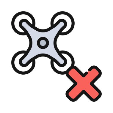 Drone Uçuş Web simgesi vektör illüstrasyonu yok