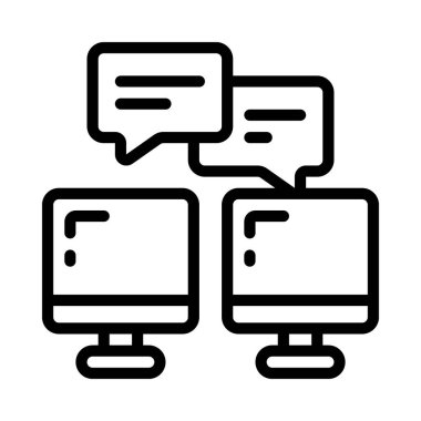 Bilgisayar İletişim simgesi, vektör illüstrasyonu 