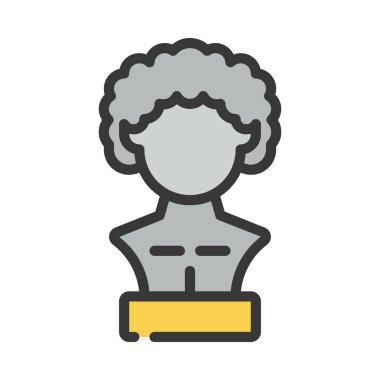 kadın avatar vektör renk çizgisi simgesi