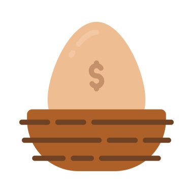 Yuva Yumurtası Simgesi Basit Vektör İllüstrasyonu