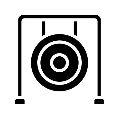 Gong Simgesi Basit Vektör İllüstrasyonu