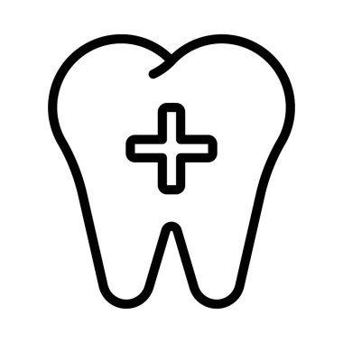Diş Bakımı Simgesi Basit Vektör İllüstrasyonu