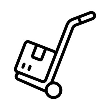 Kutu Dolly web simgesi vektör illüstrasyonu