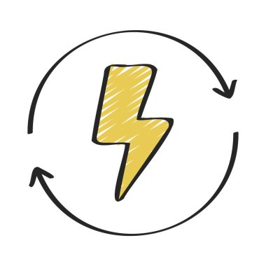 Yenilenebilir elektrik vektör simgesi. resimleme