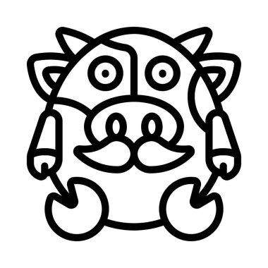 Bıyık Simgesi Basit Vektör İllüstrasyonu