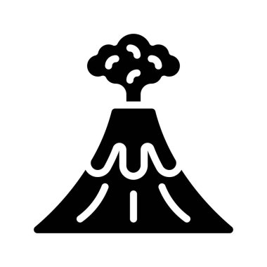 Volkanik Patlama Simgesi Basit Vektör İllüstrasyonu