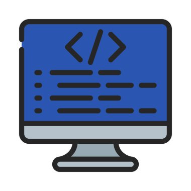 bilgisayar programlama simgesi, vektör illüstrasyonu 