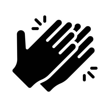 Alkışlayan Eller Simgesi Basit Vektör İllüstrasyonu