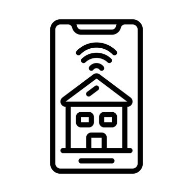 Akıllı Ev simgesi, vektör illüstrasyonu
