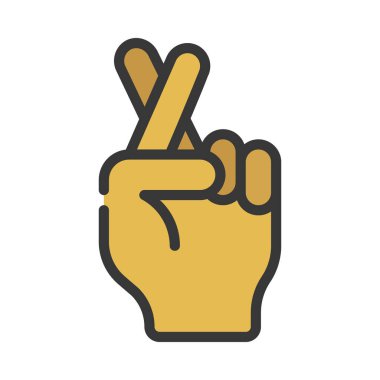 Cross Fingers Web simgesi vektör çizimi