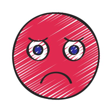 Üzgün Emoji Geribildirim simgesi tasarım vektörü çizimi 