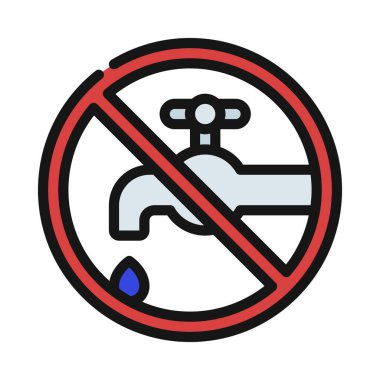 Su musluğu ağ simgesi vektör çizimi yok