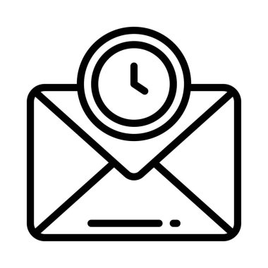 Zamanlanmış E- posta simgesi, vektör illüstrasyonu 