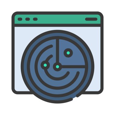 Web Sitesi Tehdit Tarayıcı simgesi, vektör illüstrasyonu