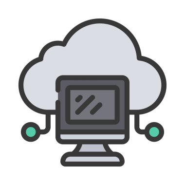 Bulut Hesaplama Simgesi vektör çizimi kavramı 