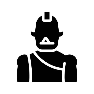 Sanal Ogre Karakteri Web simgesi vektör illüstrasyonu