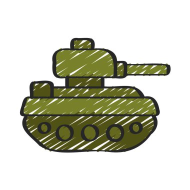 Tank web simgesi, vektör illüstrasyonu   