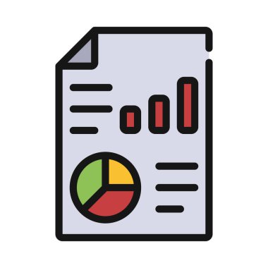 Yatırım Raporu simgesi, vektör illüstrasyonu 